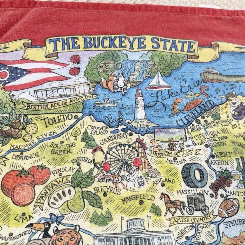 Kay Dee Designs Ohio The Buckeye State Poster Style Tea Towel‎ Hanging Decor